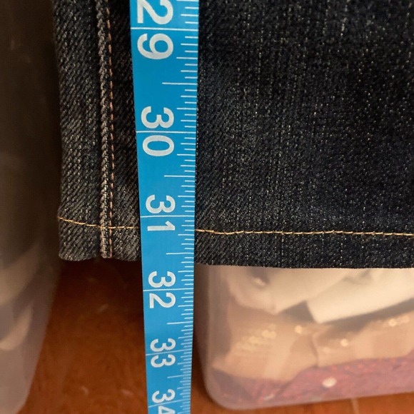 7 For All Mankind Jeans Womens Sz 27‎ Dark Blue Bootcut Flare Stretch Wide Leg - Picture 10 of 11